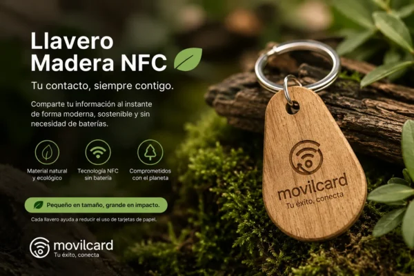 Llavero madera NFC de contacto 001
