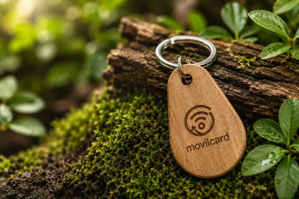 Llavero madera NFC de contacto 002