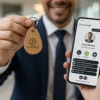Llavero madera NFC de contacto
