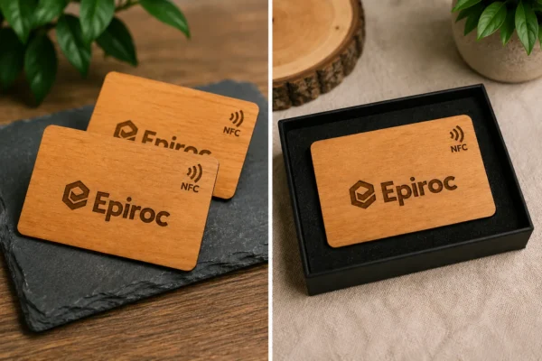Tarjeta madera NFC de contacto grabado laser 003