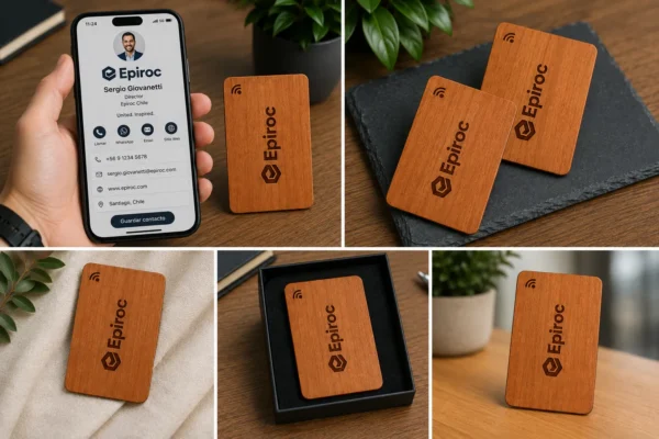 Tarjetas madera NFC de contacto grabado laser 004