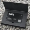 Tarjeta Metálica negra NFC de contacto grabado laser 007 con caja elegante